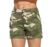 Aeslech Women's Casual Shorts with Pockets Elastic Waist Camo Summer Wear Camo 34 US 14 - UK 16
