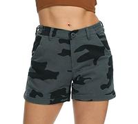 Aeslech Women's Casual Shorts with Pockets Elastic Waist Camo Summer Wear Camo E US 14 - UK 16