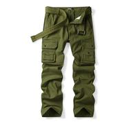 Aeslech Womens Stretch Cargo Work Trousers Ladies Combat Heavy Duty Multi Pockets Casual Pants Army Green US 2 - UK 4