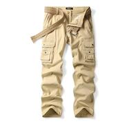 Aeslech Womens Stretch Cargo Work Trousers Ladies Combat Heavy Duty Multi Pockets Casual Pants Khaki US 10 - UK 12