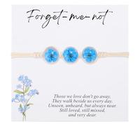 Aesnefe Forget Me Not Pressed Flower Bracelet, Memorial Sympathy Gifts for Loss of Loved One, Blue Real Dried Flower Charm Bracelet for Women, Condolence Gift, Grief Support Gift, M, Resin, no