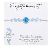 Aesnefe Forget Me Not Pressed Flower Bracelet, Memorial Sympathy Gifts for Loss of Loved One, Blue Real Dried Flower Charm Bracelet for Women, Condolence Gift, Grief Support Gift, M, Resin, no