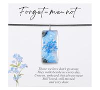 Aesnefe Forget Me Not Pressed Flower Necklace - Memorial Sympathy Gift with Real Dried Flowers - Pressed Floral Pendant for Women, Miscarriage Loss & Remembrance Jewelry, M, Resin, No Gemstone