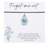 Aesnefe Forget Me Not Pressed Flower Necklace - Memorial Sympathy Gift with Real Dried Flowers - Pressed Floral Pendant for Women, Miscarriage Loss & Remembrance Jewelry, M, Resin, No Gemstone