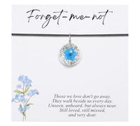 Aesnefe Forget Me Not Pressed Flower Necklace - Memorial Sympathy Gift with Real Dried Flowers - Pressed Floral Pendant for Women, Miscarriage Loss & Remembrance Jewelry, M, Resin, No Gemstone