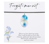 Aesnefe Forget Me Not Pressed Flower Necklace - Memorial Sympathy Gift with Real Dried Flowers - Pressed Floral Pendant for Women, Miscarriage Loss & Remembrance Jewelry, M, Resin, No Gemstone