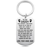 Aesnefe Miscarriage Keepsake for Dad Dog Tag, Lost Baby Memorial Gift, Angel Baby Gift for Daddy, Infant Loss Gifts, Loss of Baby Keychain, Sorry for Your Loss Condolence Gift, Silver, S