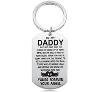 Aesnefe Miscarriage Keychain for Dad Dog Tag, Angel Baby Gift for Daddy, Dad Miscarriage Gift, Lost Baby Memorial Gift, Sympathy gift, Pregnancy Loss Gift, Stillborn Gift, Silver, S