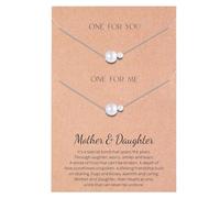 Aesnefe Mother and Daughter Necklace Set for 2, Mom Gift from Daughter, Daughters Necklace from Mom, Mommy and Me Jewelry, Mothers Day Back to School Gift for Mother Daughters, M, Stainless Steel, No