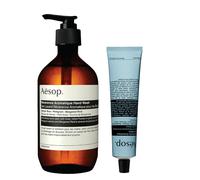 Aesop Reverence Aromatique Exfoliating Hand Wash + Hand Balm Set | Cleanse and Exfoliate the Hands | Paraben-Free Cruelty-Free + Vegan | 16.9 oz + 2.