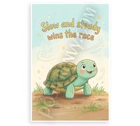 Aesop "Slow and Steady Wins the Race" Turtle Motivational 12x18 US Made Poster