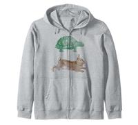 Aesops Fable Tortoise Versus the Hare, Slow and Steady Wins! Zip Hoodie