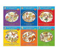 Aesop's Fables Easy Readers Collection 6 Books Set By Val Biro (The Fox and the Stork, The Monkey and the Fishermen, Boy Who Cried Wolf, Eagle and the Man, The Bear and the Travellers & More)