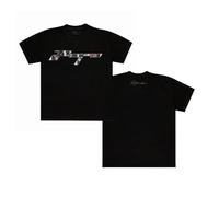 aespa Official SYNK Parallel LINE World Tour Merch Collection Logo T-Shirt, Black, S