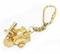 AEspares 2x Sextant Look Brass Nautical Key Ring Keychain Key Fob Key