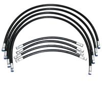 AEspares 8x 3/8 BSP Front Loader Arm Hose Kit L+R Compatible With JCB Backhoe 612/00100 612/02400