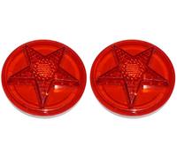 AEspares Cat Eye Red Led Light Reflector Set 12v Compatible With Truck Car Universal Fit