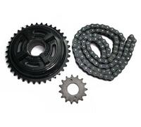 AEspares Compatible With Royal Enfield 350cc Thunderbird Twinspark Front Rear Sprocket Chain Kit Assembly