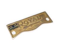 AEspares CUSTOMIZED BRASS ROYAL LOGO FRONT FORK COVER CROWN PLATE Compatible With ROYAL ENFIELD