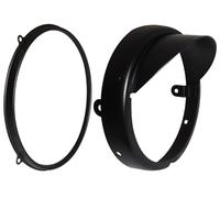 AEspares Headlamp Inner Outer Ring Rim Black Compatible With Royal Enfield New Classic Reborn 350