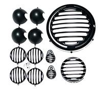 AEspares Headlight Grill Set Black Alloy Metal Compatible With Royal Enfield Classic Reborn 350