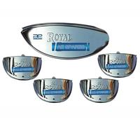 AEspares headlight indicator 7" chrome embossed Shade visor peak Fits For Royal Enfield