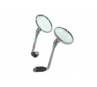 AEspares Left Right Side Rear View Mirror Set Chrome Finish Fits For Royal Enfield Classic