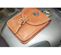 AEspares Pure Tan Leather Magnetic Tank Pouch Messenger Bag for Bikes Universal Fit