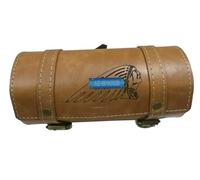 AEspares Tan Color Pure Leather Engraved Tool Bag Compatible With Indian Chief Scout 741 101 Bike