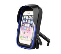 AESRTMJ 6.4 Inch Waterproof Bicycle Phone Holder Stand Motorcycle Handlebar Mount Bag Cases Universal Bike Scooter Cell Bracket(Blue,Rearview Mirror)