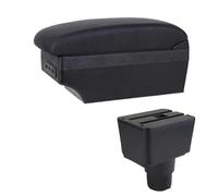 AESRTMJ Armrest Box For F&ord For Ecosport 2018 2019 2020 2021 Leather Arm Rest Center Console Storage USB Car Accessory(E1 Black Line)