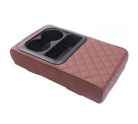 AESRTMJ Auto Center Console Armrest Pillow Arm Rest Car Armrest Cushion With Cup Holder Armrest Booster Cushion Univer(Brown)