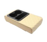 AESRTMJ Auto Center Console Armrest Pillow Arm Rest Car Armrest Cushion With Cup Holder Armrest Booster Cushion Univer(Beige)