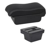 AESRTMJ Car Armrest Box For Chery For Tiggo 3X For Tiger 2 Leather Arm Rest Center Console Storage Box(C2 White Line)