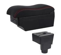 AESRTMJ Car Armrest Box For F&ord For Ecosport 2013 2014 2015 2016 2017 Center Console Storage Box Dual Layer USB(E2 Red Line)