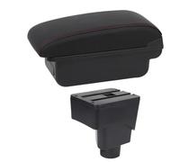 AESRTMJ Car Armrest Box For F&ord For Ecosport 2013 2014 2015 2016 2017 Center Console Storage Box Dual Layer USB(B1 Red Line)