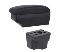 AESRTMJ Car Armrest Box For Kia Rio 3 2011-2016 Interior Box Auto Parts Leather Arm Rest Center Console Storage USB(E1 Black Line)