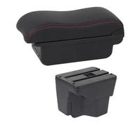 AESRTMJ Car Armrest Box For Kia Rio 3 2011-2016 Interior Box Auto Parts Leather Arm Rest Center Console Storage USB(C2 Red line)