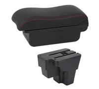 AESRTMJ Car Armrest Box For KIA RIO For STONIC 2015 2016 2017 2018-2021 Retrofit Parts Central Armrest Box Storage Box(C2 Red line)