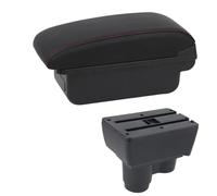 AESRTMJ Car Armrest Box For R&enault For Duster For Dacia For Duster 2019-2023 Armrest Retrofit Parts Storage Box Dual Layer Usb(B1 Red Line)