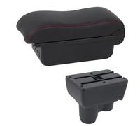 AESRTMJ Car Armrest Box For R&enault For Duster For Dacia For Duster 2019-2023 Armrest Retrofit Parts Storage Box Dual Layer Usb(C2 Red line)