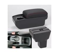 AESRTMJ Car Armrest Box Interior Dedicated Retrofit Auto Storage Box Car Accessories For N&issan For Kicks 2016 2017 2018 2019 2020 2021-2024(C1 Black red NO USB)