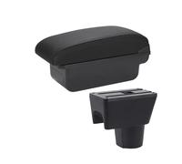 AESRTMJ Car Armrest Box Storage Box Parts Car Accessories For R&enault For Duster For Oroc 2012 2013 2014 2015 2016 2017 2018(C2 Black line NO USB)