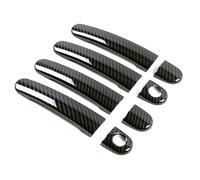 AESRTMJ Carbon Fiber Printed Exterior Side Door Handle Cover Bowl Trim Molding Frame for VW for Passat B5 B5.5 2000-2005(2 Key Hole Handle)