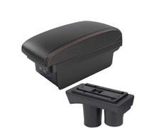 AESRTMJ For Citroen C2 2003 2004 2005 2006 2007 2008 2009 Armrest Storage Box Interior Accessories With USB(B1 Black red 3USB)