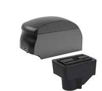 AESRTMJ For F&ord For Fiesta 3 2011 2012 2013-2018 Car Armrest Box Car Storage Box Interior Accessories With Usb(B2 Black double)