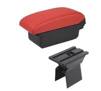 AESRTMJ For F&ord For Fiesta Armrest Box For F&ord For Fiesta Mk5 Car Armrest Box Central Storage Box(A4 red No USB)