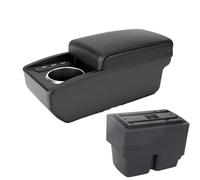 AESRTMJ For F&ord For Fiesta Armrest Box For F&ord For Fiesta MK7 Car Armrest 2009-2017 Storage Box Central Armrest Box(B2 Black line 6USB)