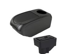 AESRTMJ For F&ord For Fiesta For Fiesta 3 2011 2012 2013 2014 2015 2016 2017 2018 Car Armrest BoxStorage Box Car Accessories PU Leather(B1 Black Frame 6USB)