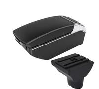 AESRTMJ For Hyundai I20 Car Armrest Car Storage Box Curved Surface Leather(Black white 7 USB)